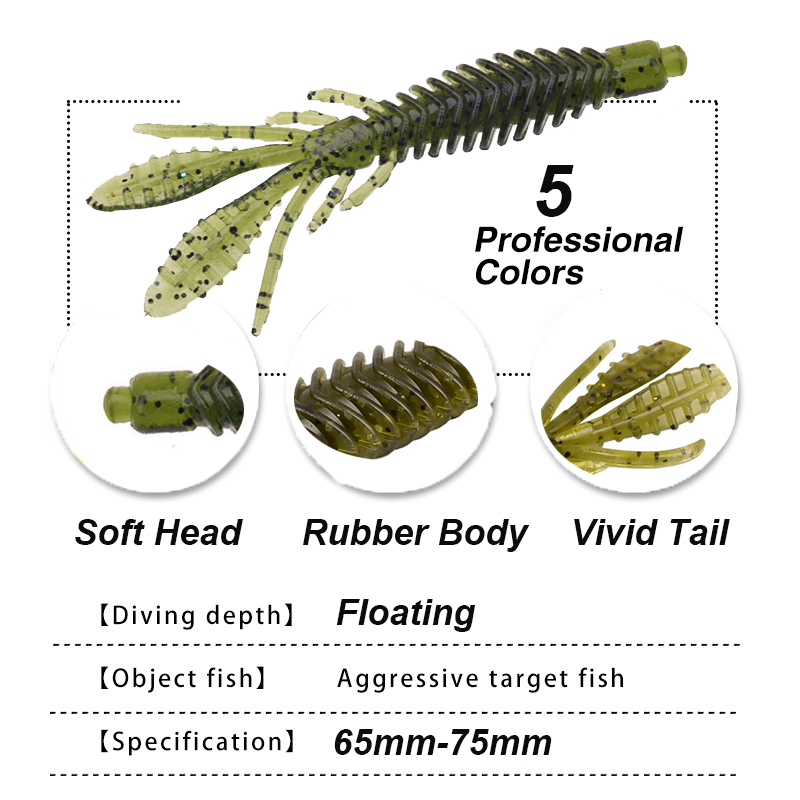 WESTBASS 5 Buah Umpan Larva Le - Fishing Lure Soft Plastic ulasan dan harga